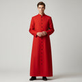 Abito talare in costume da prete di Halloween con bottoni sul davanti per un autentico look ecclesiastico