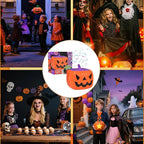 Macchina per bolle di zucca di Halloween e soffiatore con luci a LED per decorazioni per feste all'aperto