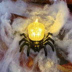 Decorazione a LED a batteria con luci da tè a forma di ragno di Halloween, per feste e case stregate