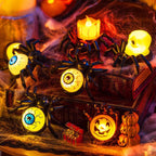 Decorazione a LED a batteria con luci da tè a forma di ragno di Halloween, per feste e case stregate