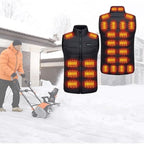 Gilet riscaldato con batteria ricaricabile tramite USB e design imbottito trapuntato