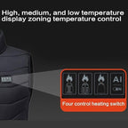 Gilet riscaldato con batteria ricaricabile tramite USB e design imbottito trapuntato