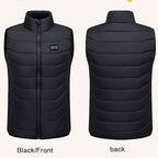 Gilet riscaldato con batteria ricaricabile tramite USB e design imbottito trapuntato
