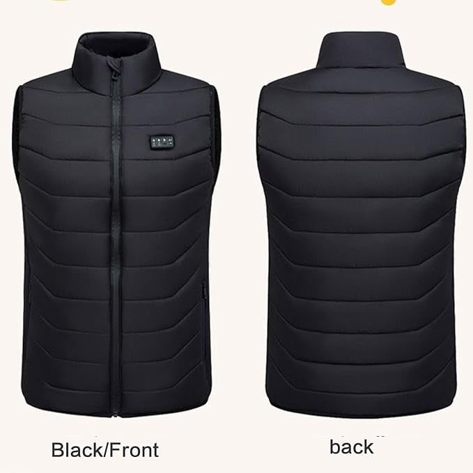 Gilet riscaldato con batteria ricaricabile tramite USB e design imbottito trapuntato