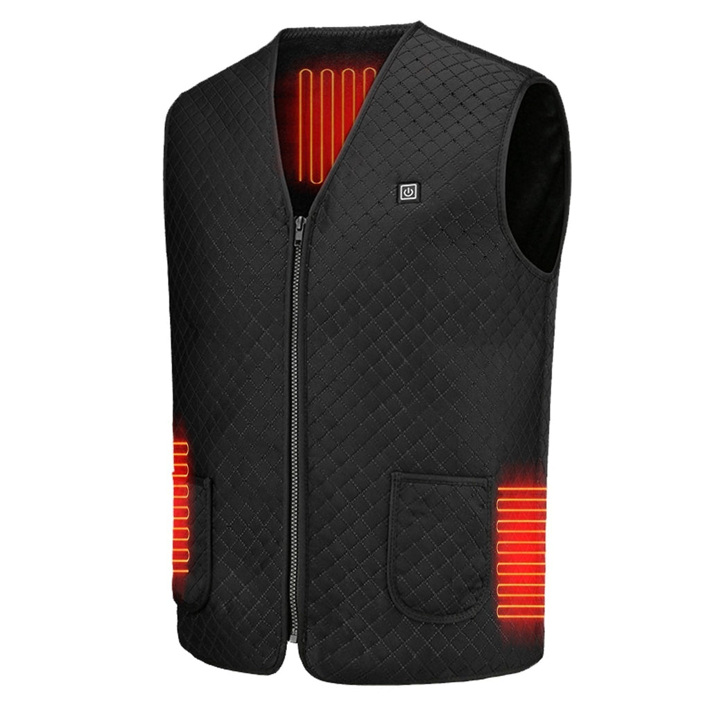 Gilet riscaldato da donna con vestibilità slim trapuntata a rombi e design ricaricabile tramite USB