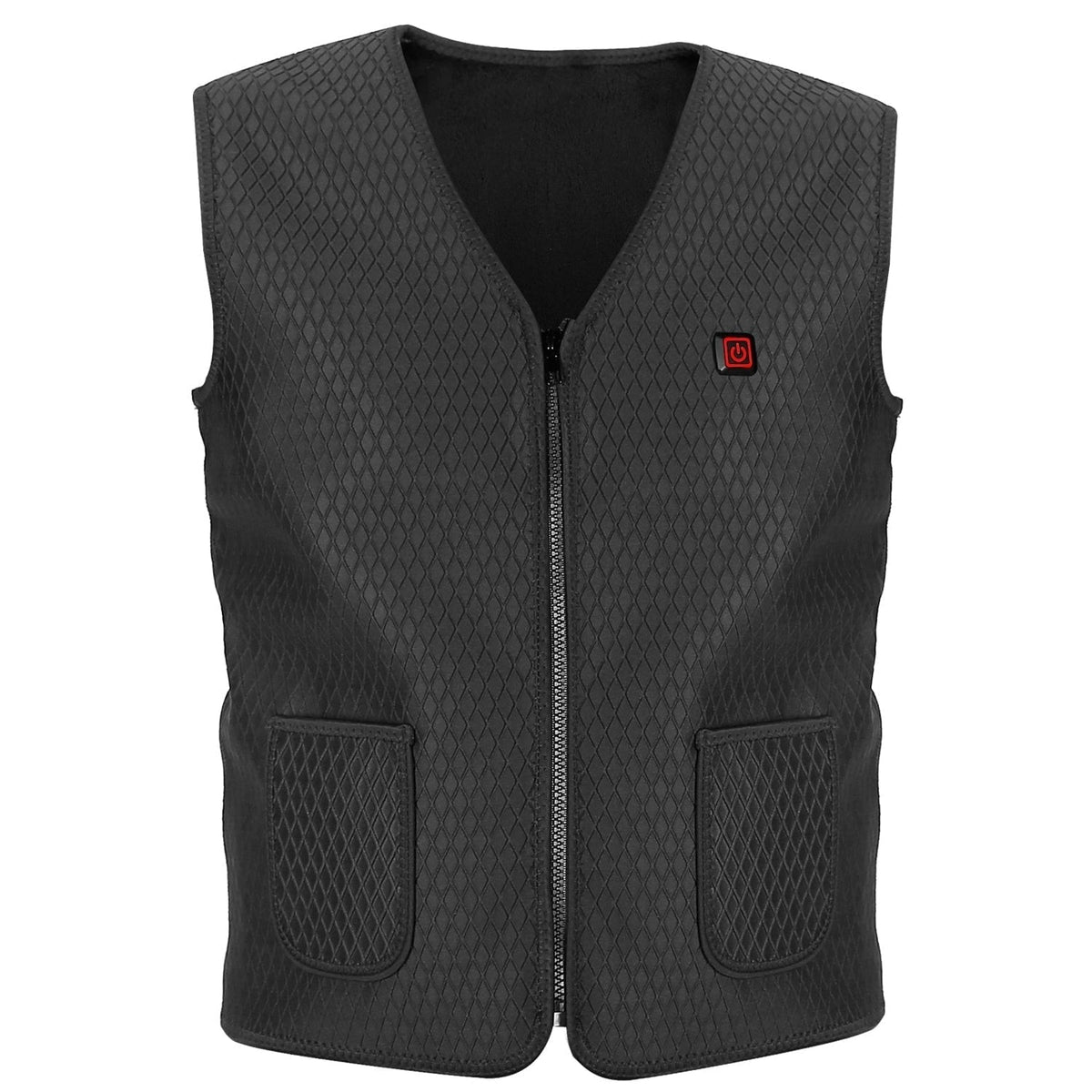 Gilet riscaldato da donna con vestibilità slim trapuntata a rombi e design ricaricabile tramite USB