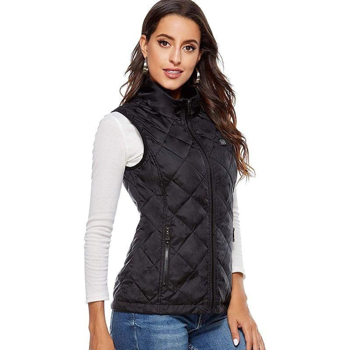 Gilet riscaldato da donna con design trapuntato slim fit e ricaricabile tramite USB