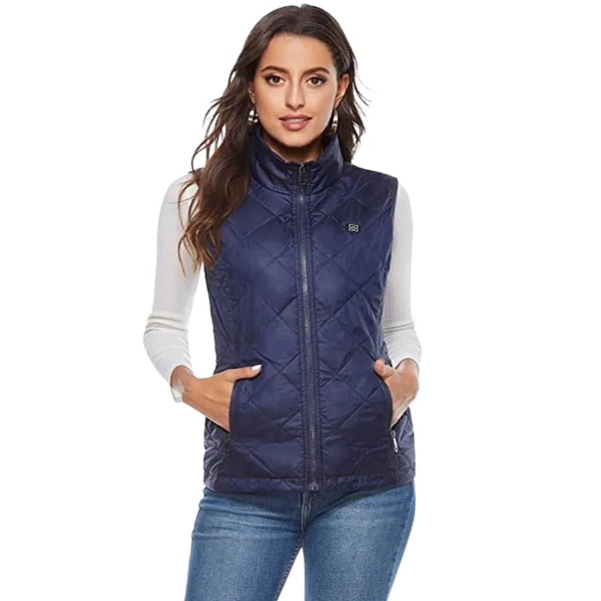Gilet riscaldato da donna con design trapuntato slim fit e ricaricabile tramite USB