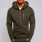 Herren Kapuzenjacke Felpa con cappuccio Jacke Reißverschluss Freizeitjacke