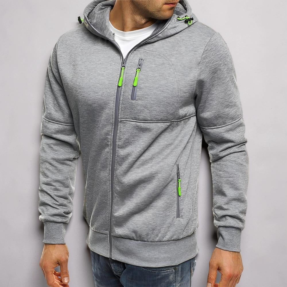 Herren Kapuzenjacke Felpa con cappuccio Jacke Reißverschluss Freizeitjacke