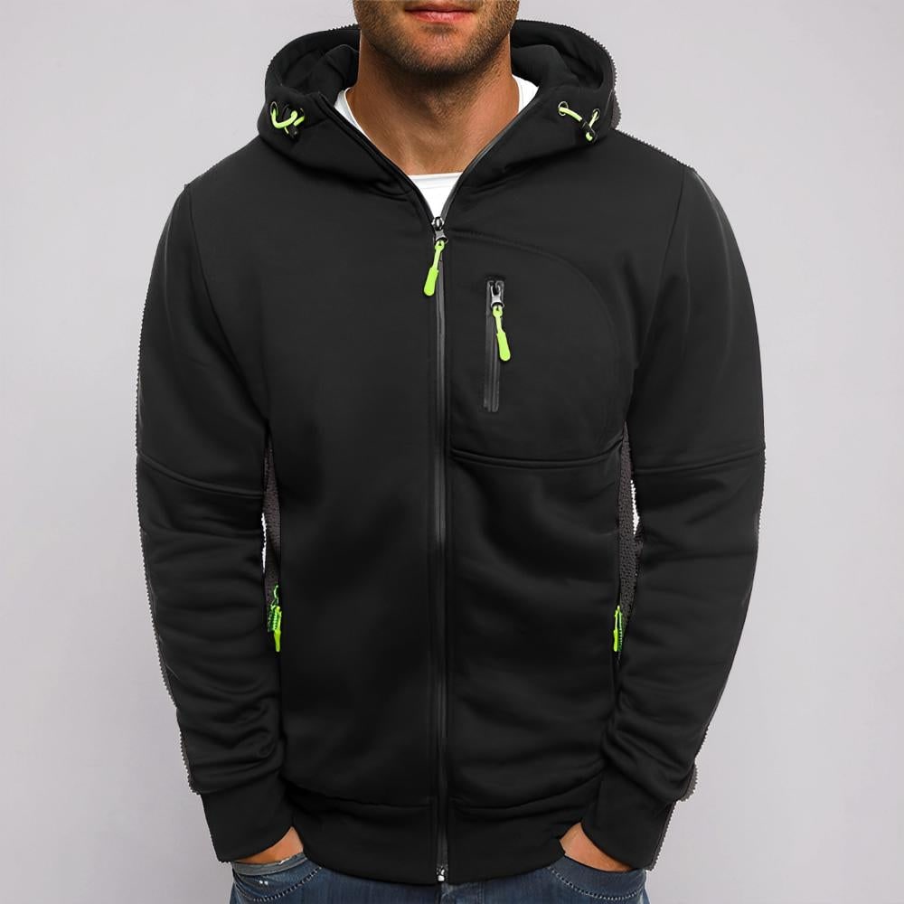 Herren Kapuzenjacke Felpa con cappuccio Jacke Reißverschluss Freizeitjacke