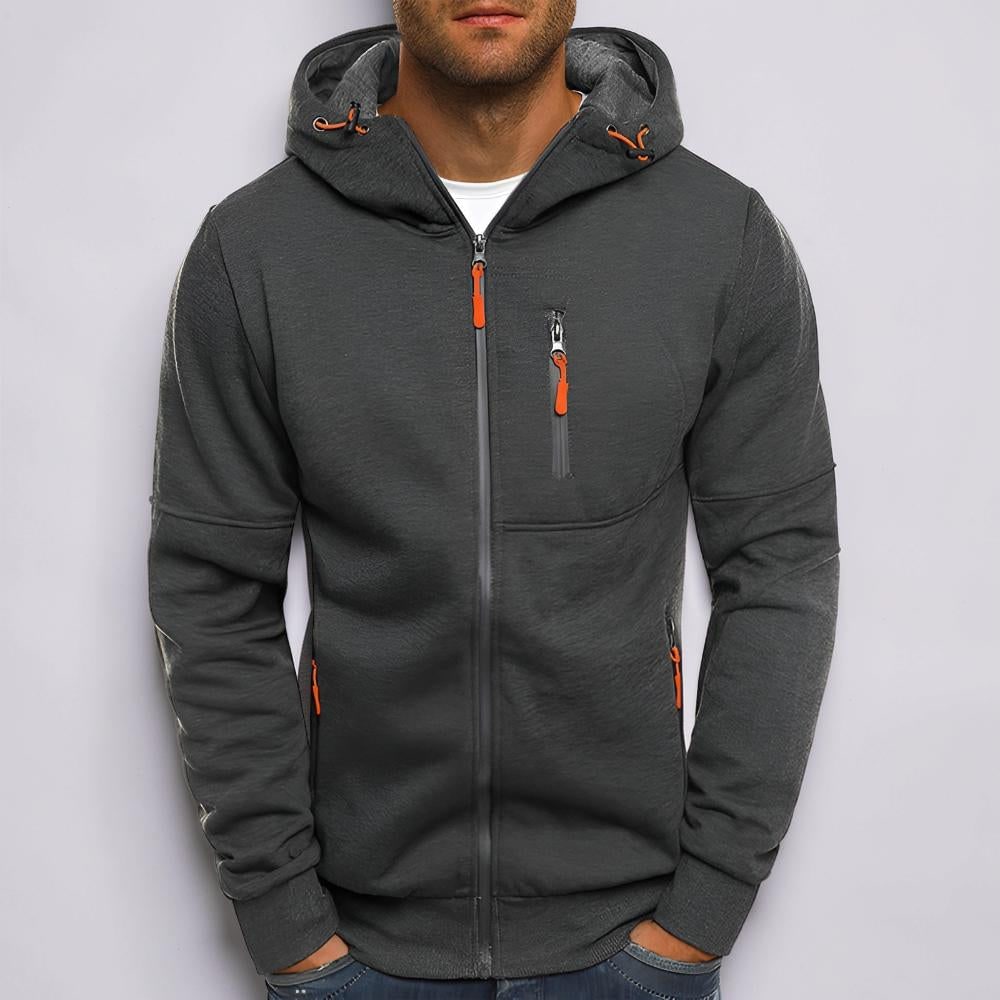 Herren Kapuzenjacke Felpa con cappuccio Jacke Reißverschluss Freizeitjacke