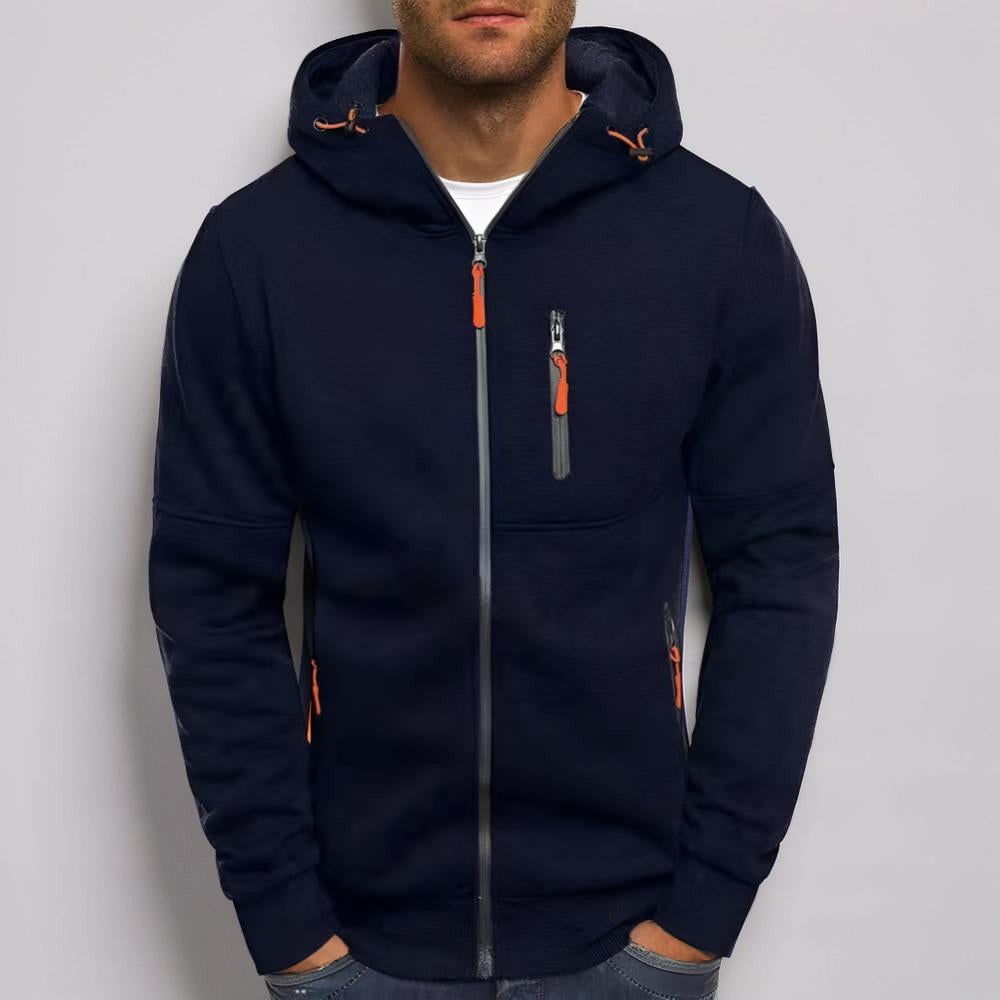 Herren Kapuzenjacke Felpa con cappuccio Jacke Reißverschluss Freizeitjacke