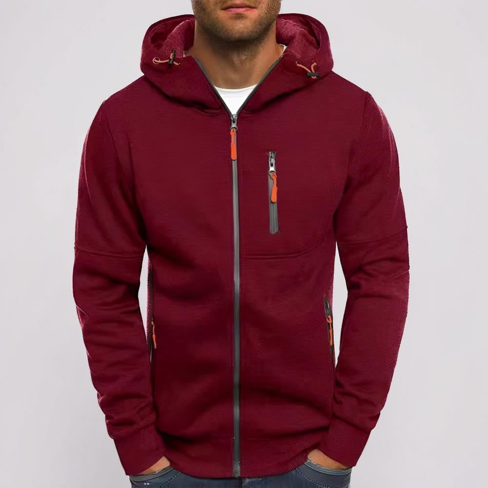 Herren Kapuzenjacke Felpa con cappuccio Jacke Reißverschluss Freizeitjacke