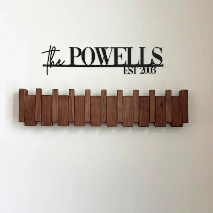 Appendiabiti da parete in legno a forma di pianoforte, design elegante e legno durevole