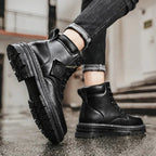 Stivali da Uomo, Stivali da Lavoro Impermeabili con Suola Comfort Antiscivolo, Stivali da Uomo in Pelle per Ufficio, Pioggia e Neve