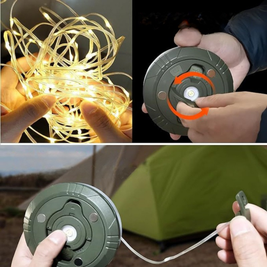 Stringa di luci natalizie da esterno ricaricabile tramite USB