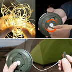 Stringa di luci natalizie da esterno ricaricabile tramite USB