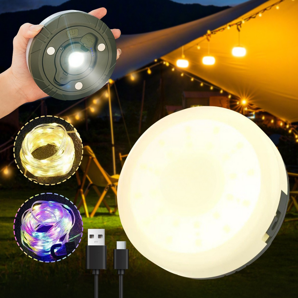 Stringa di luci natalizie da esterno ricaricabile tramite USB