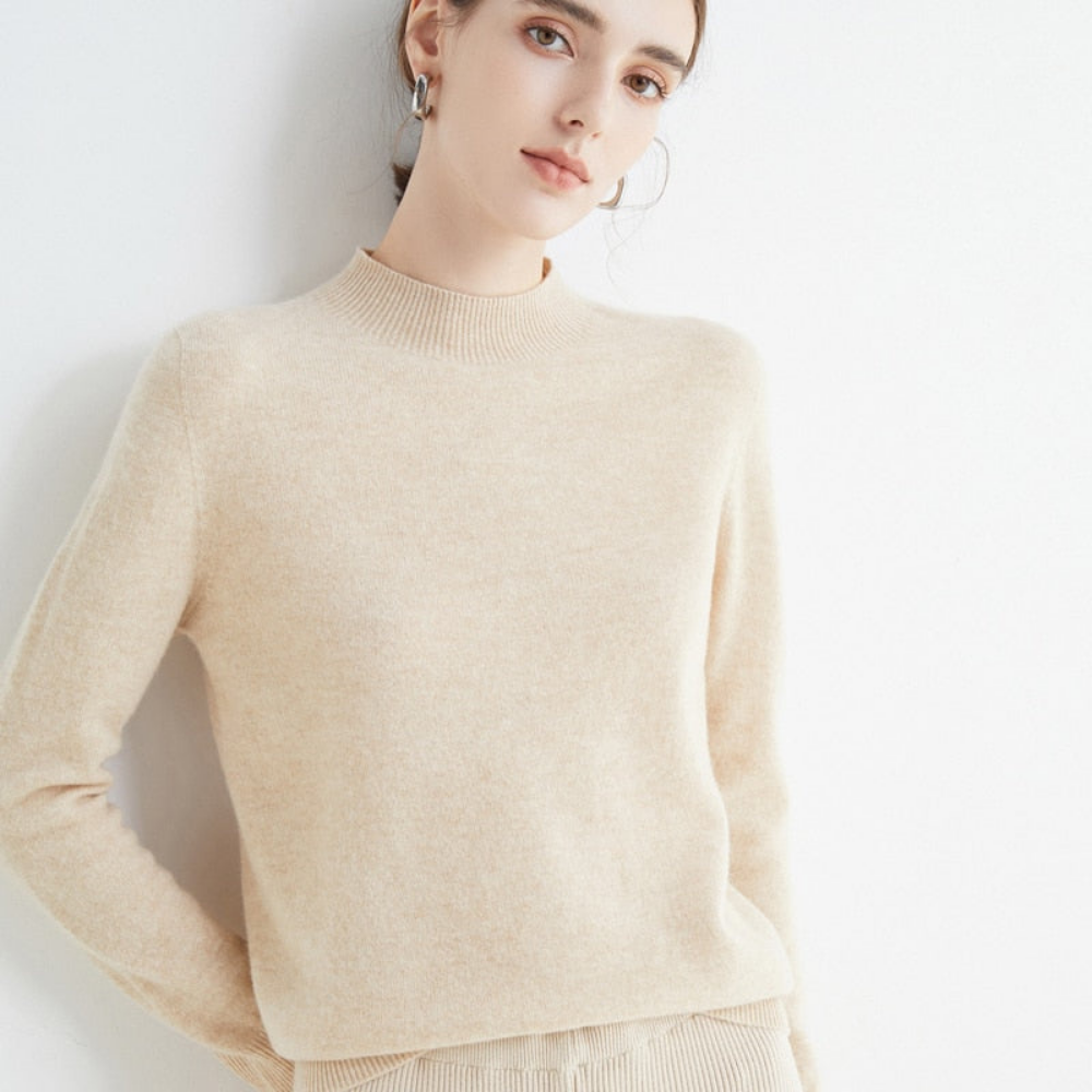 Pullover da donna Kaschmir elegante Weich Langarm Strick