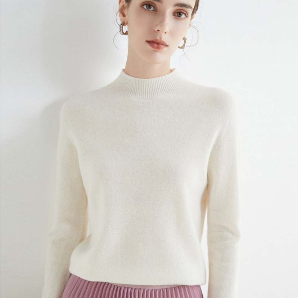 Pullover da donna Kaschmir elegante Weich Langarm Strick