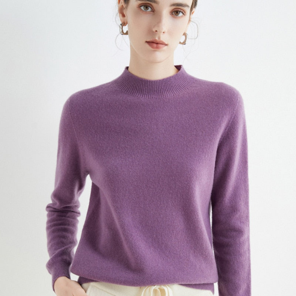 Pullover da donna Kaschmir elegante Weich Langarm Strick