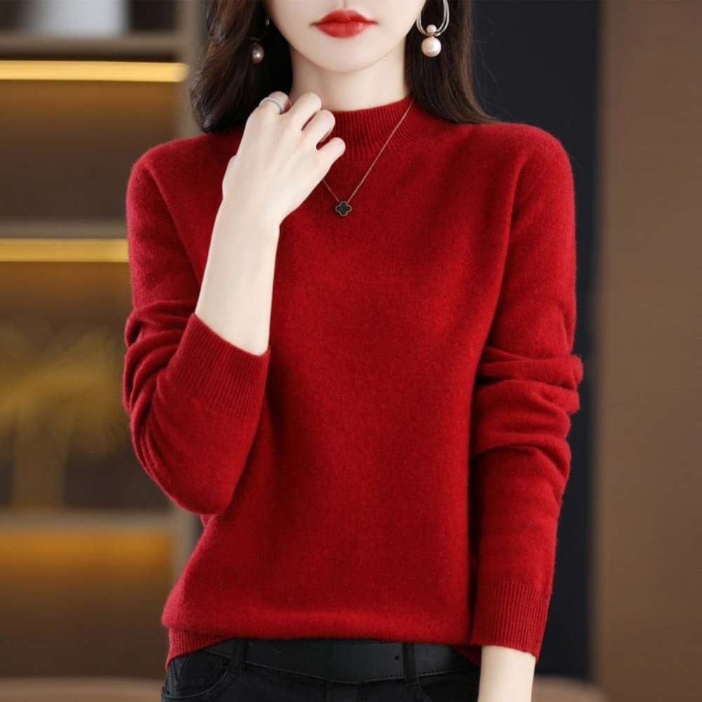 Pullover da donna Kaschmir elegante Weich Langarm Strick