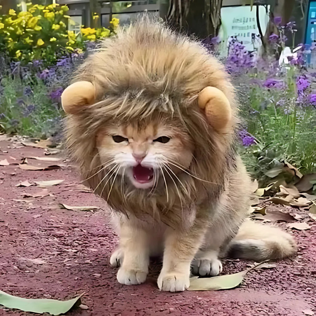 Costume da gatto con la criniera di leone di Halloween