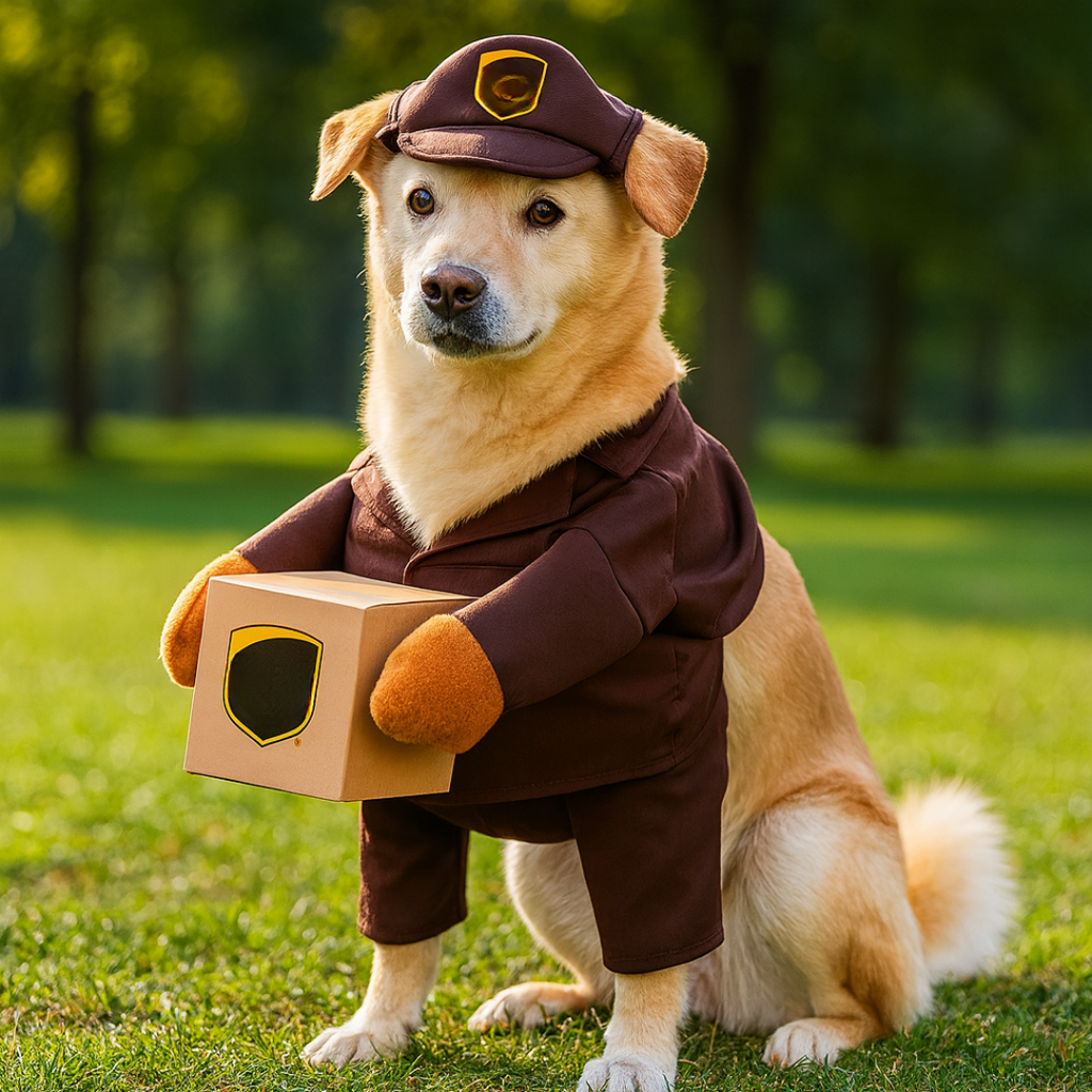 Vestito per la consegna di costumi per cani di Halloween