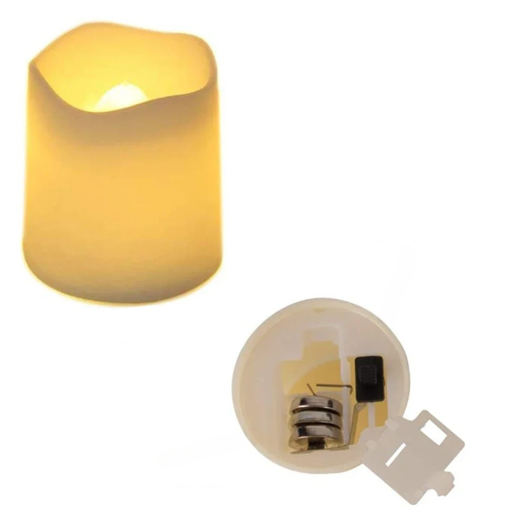 Set di candele LED in plastica bianca calda senza fiamma