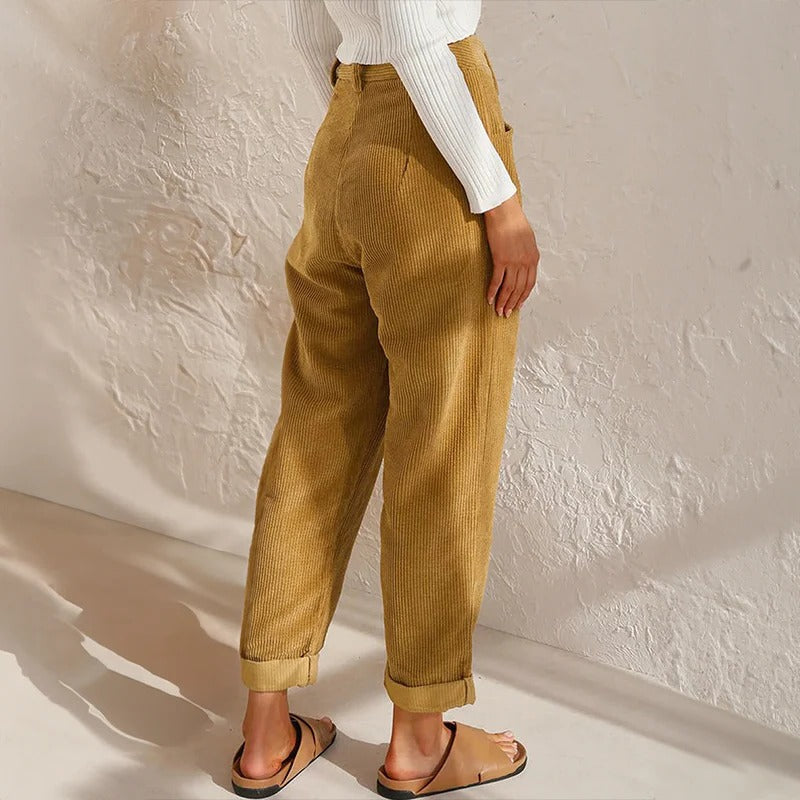 Pantaloni casual in velluto a coste da donna