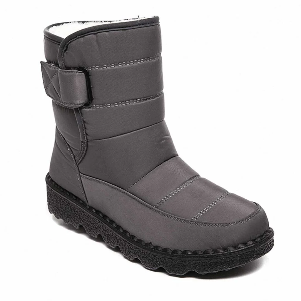 Stivali da neve da donna, stivali invernali impermeabili antivento e antiscivolo con gambo alto, suola tendinea anatomica calda