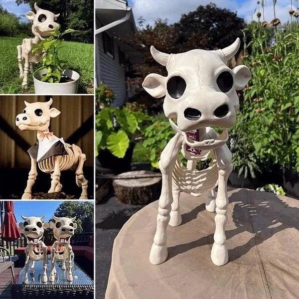 Gruselige Halloween Deko: Scheletro di Kuh e Pferd