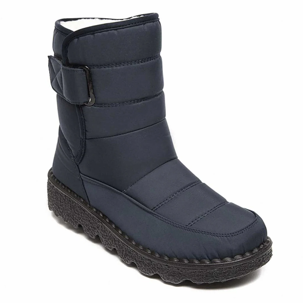 Stivali da neve da donna, stivali invernali impermeabili antivento e antiscivolo con gambo alto, suola tendinea anatomica calda