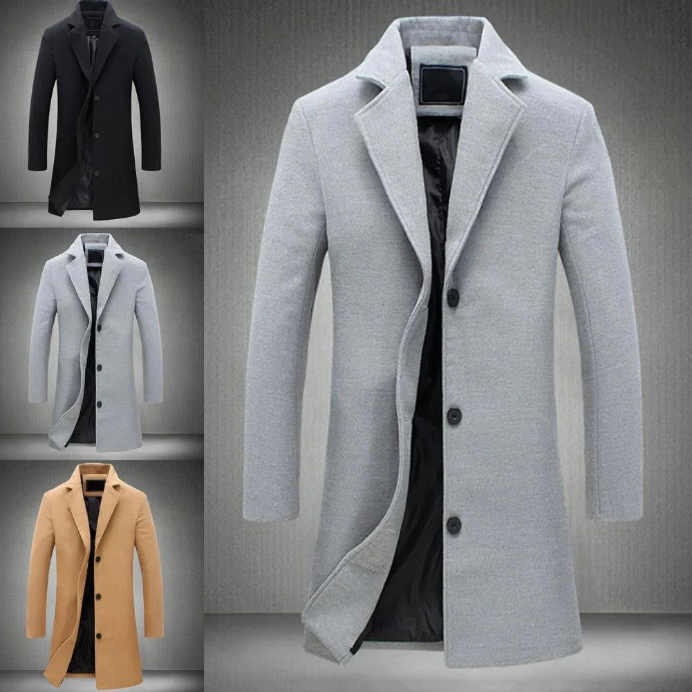Cappotto invernale lungo da uomo