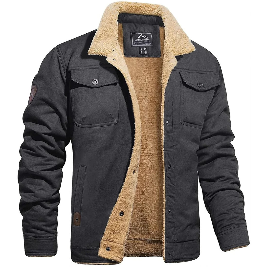 Giacca bomber da uomo, giacca invernale da uomo vintage con tasche, caldo cappotto invernale da uomo, giacca casual da uomo