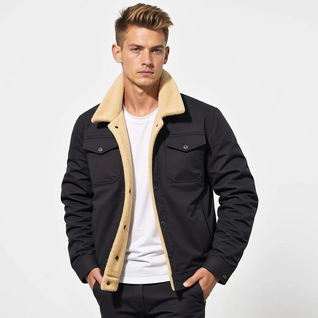 Giacca bomber da uomo, giacca invernale da uomo vintage con tasche, caldo cappotto invernale da uomo, giacca casual da uomo