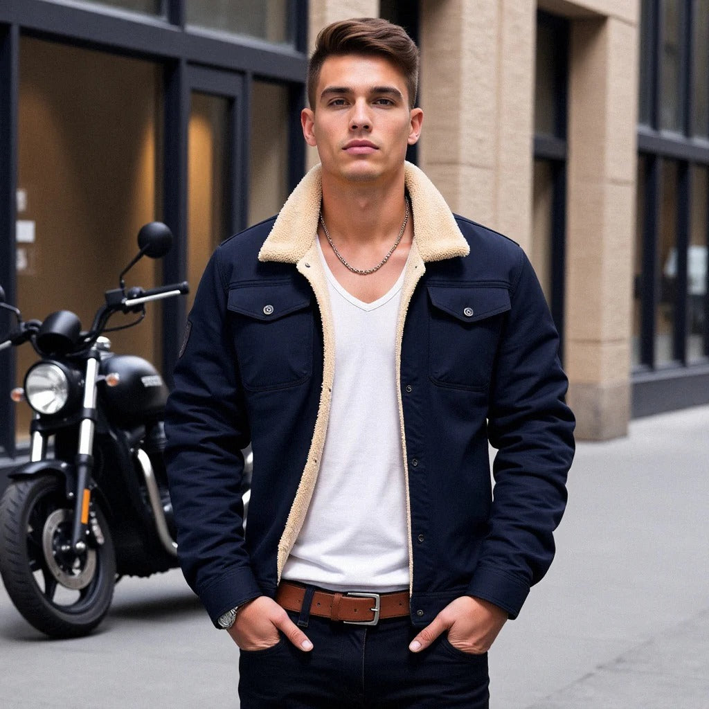 Giacca bomber da uomo, giacca invernale da uomo vintage con tasche, caldo cappotto invernale da uomo, giacca casual da uomo