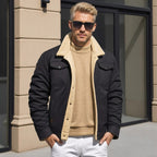Giacca bomber da uomo, giacca invernale da uomo vintage con tasche, caldo cappotto invernale da uomo, giacca casual da uomo