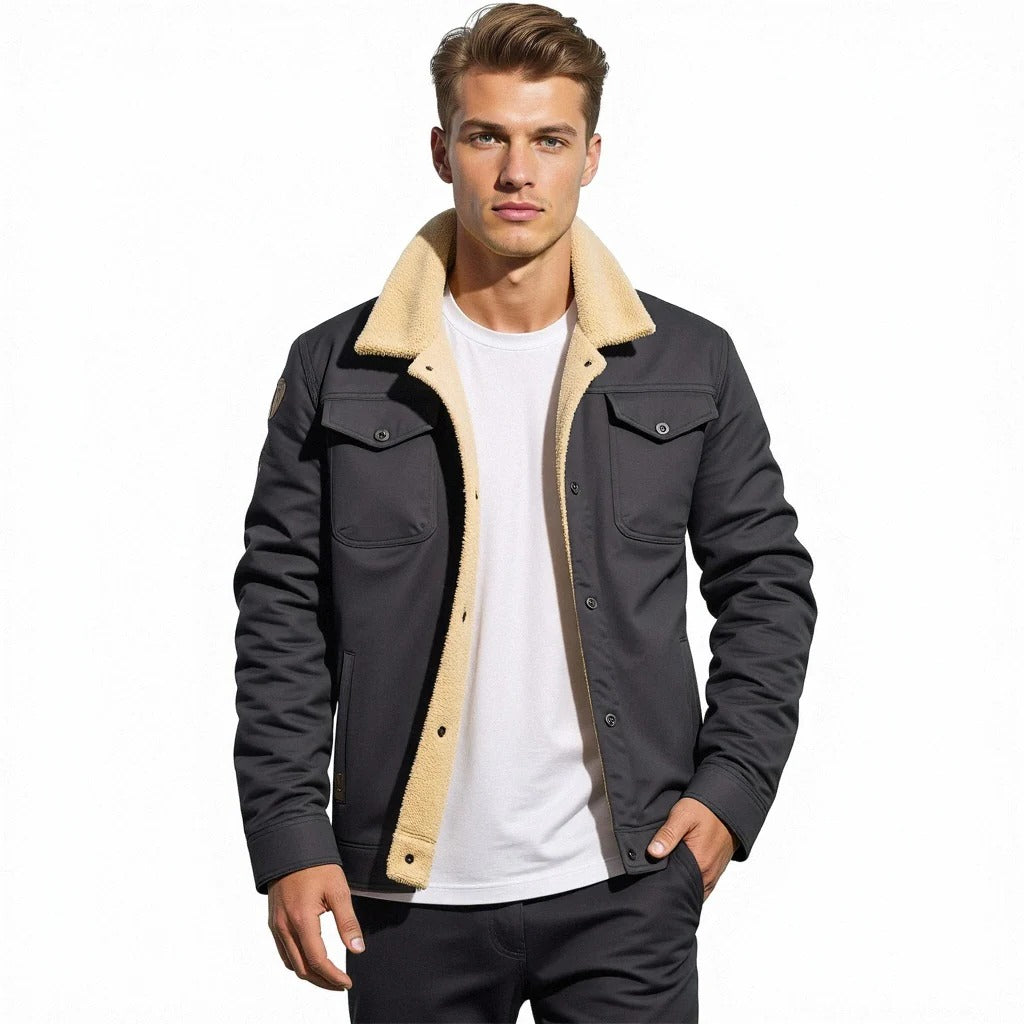 Giacca bomber da uomo, giacca invernale da uomo vintage con tasche, caldo cappotto invernale da uomo, giacca casual da uomo