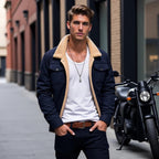 Giacca bomber da uomo, giacca invernale da uomo vintage con tasche, caldo cappotto invernale da uomo, giacca casual da uomo
