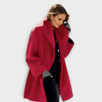 Lussuoso cappotto in lana antivento da donna