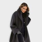 Lussuoso cappotto in lana antivento da donna