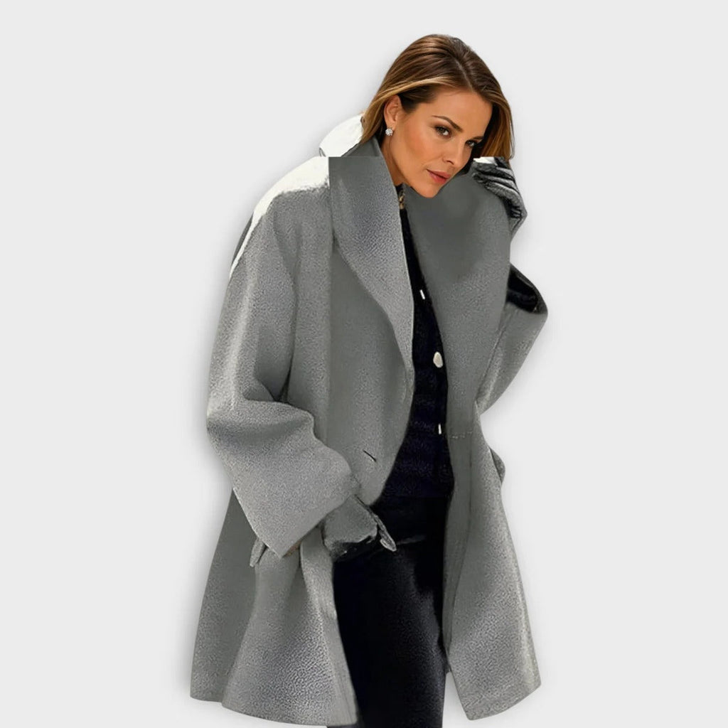 Lussuoso cappotto in lana antivento da donna