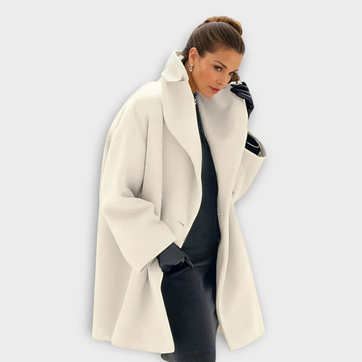 Lussuoso cappotto in lana antivento da donna