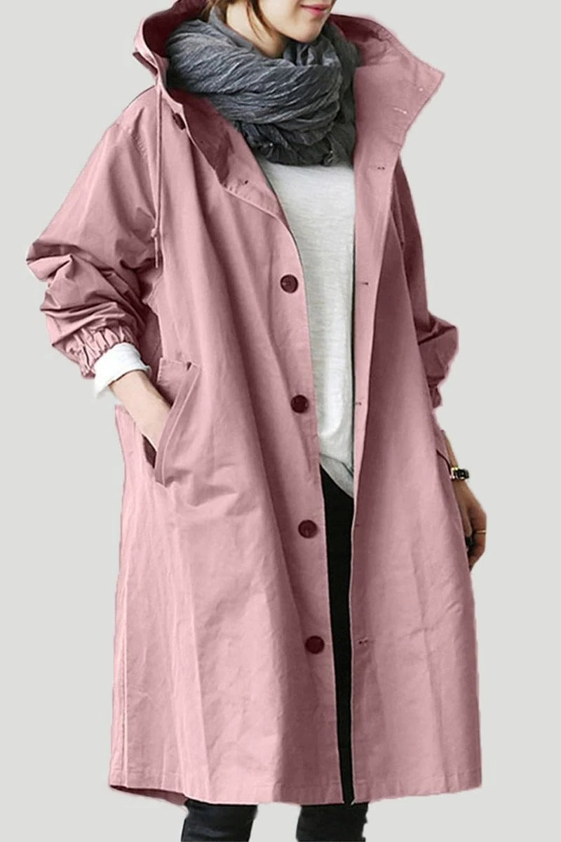 Trench impermeabile con cappuccio