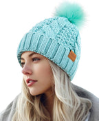 Cappello invernale da donna con pompon e fodera