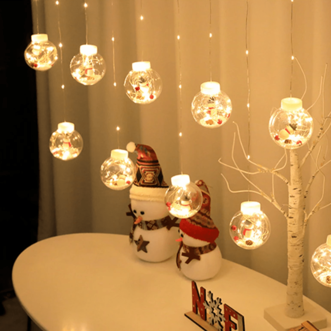 GlowBliss - Catena luminosa a LED scintillante con bolle per decorazioni natalizie festive