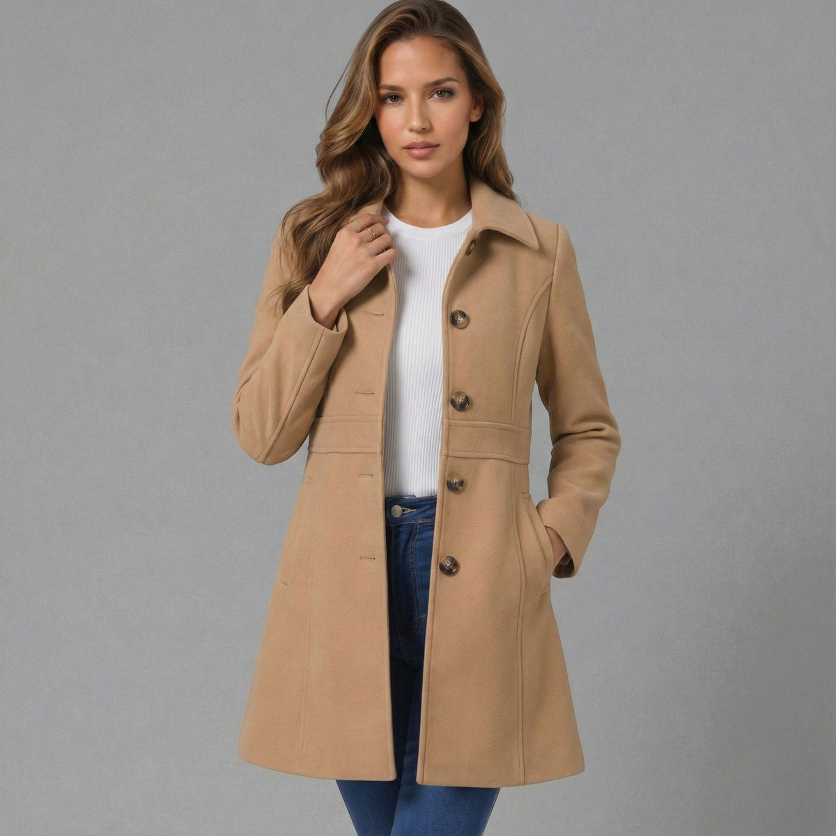 Cappotto elegante da donna con linea ad A | Caloroso comfort e fascino senza tempo