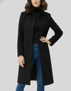 Cappotto da donna con silhouette aderente e svasata | Chiusura con bottoni e fascino senza tempo